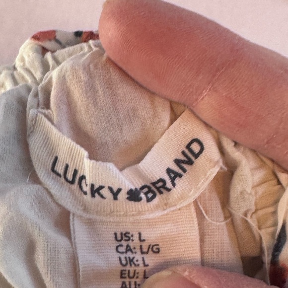 Lucky Brand Floral Cutout Puff Sleeve Dress | Size L - Picture 10 of 10